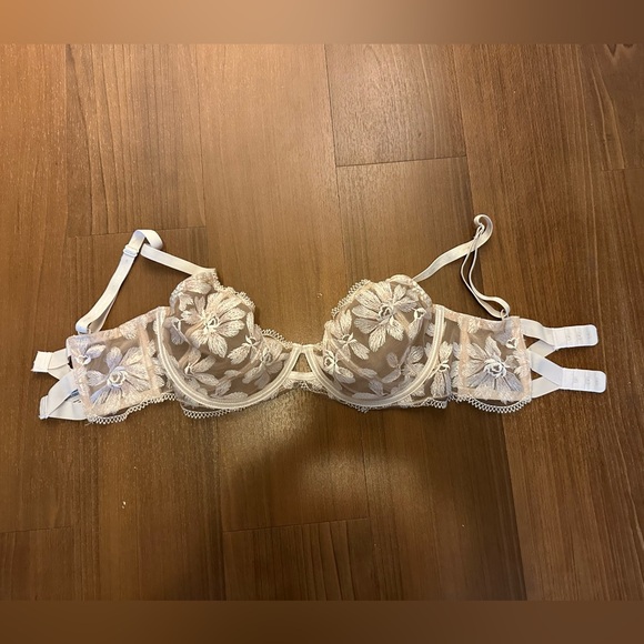 Free People Floral Lace Bra in Cream - Picture 1 of 3